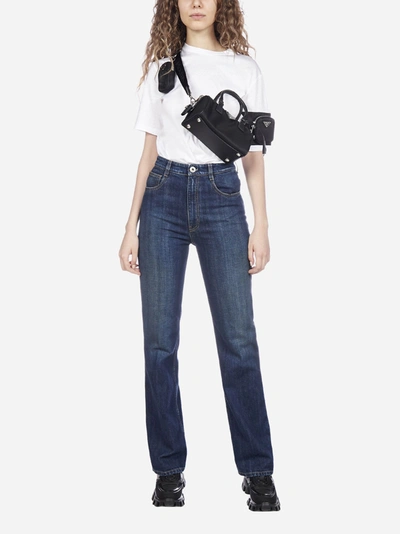 Shop Prada Logo-patch Flared Jeans