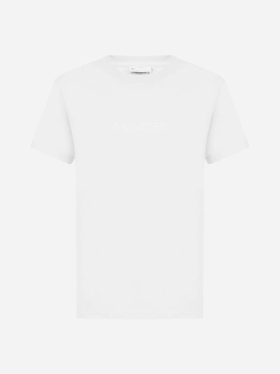 Shop Moncler Logo Cotton T-shirt