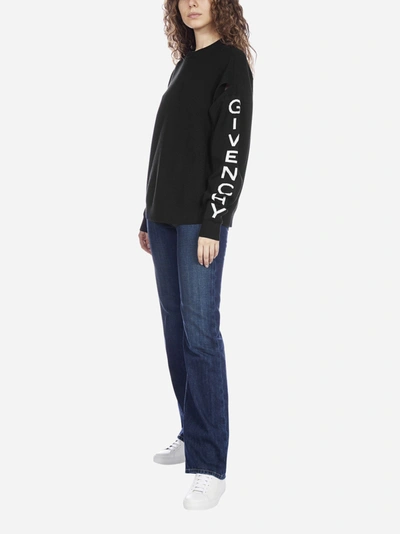 Shop Givenchy Pull In Lana Con Logo E Cut-out Alle Maniche