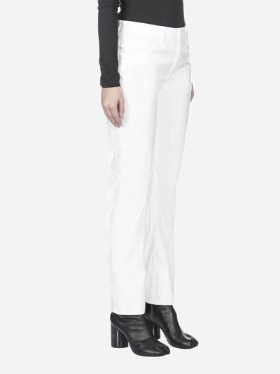 Shop Mm6 Maison Margiela Glossy Fabric Trousers