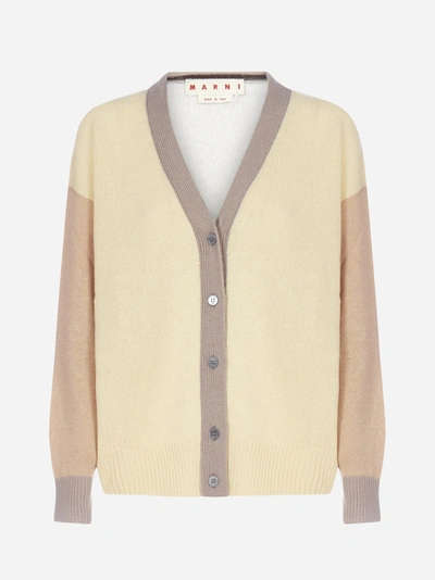 Shop Marni Color Block Cashmere Cardigan