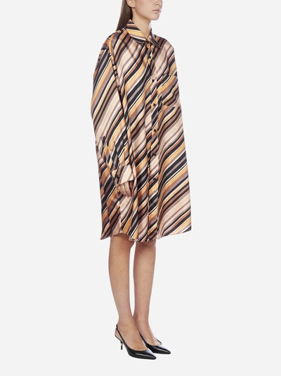 Shop Marni Stripes Printed Silk Shirt Dress