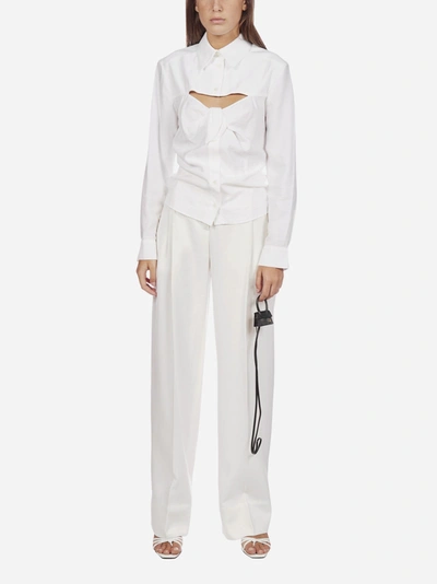 Shop Jacquemus Albi Cut-out Viscose Shirt