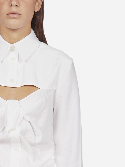 Shop Jacquemus Albi Cut-out Viscose Shirt