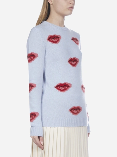 Shop Prada Mouth-motif Wool And Cashmere Sweater