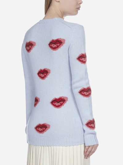 Shop Prada Mouth-motif Wool And Cashmere Sweater