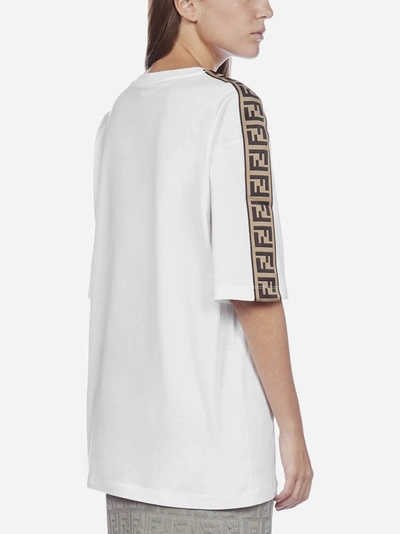 Shop Fendi Logo Oversized Cotton T-shirt