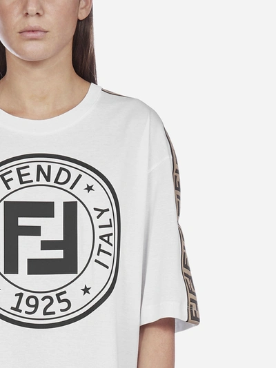 Shop Fendi Logo Oversized Cotton T-shirt