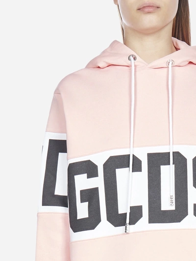 Shop Gcds Logo-band Cotton Hoodie