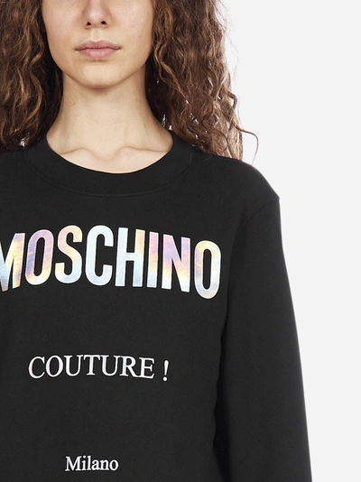 Shop Moschino Logo Cotton Sweatshirt