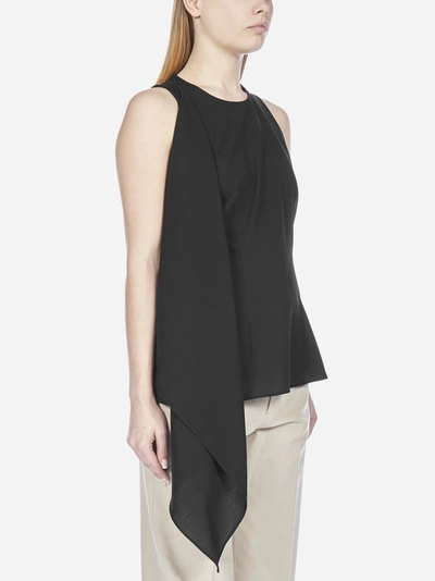 Shop Ami Alexandre Mattiussi Asymmetrical Top Lightweight Wool