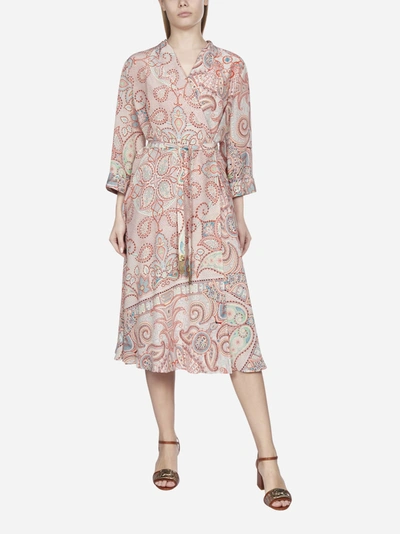Shop Etro Paisley Print Midi Silk Wrap Dress