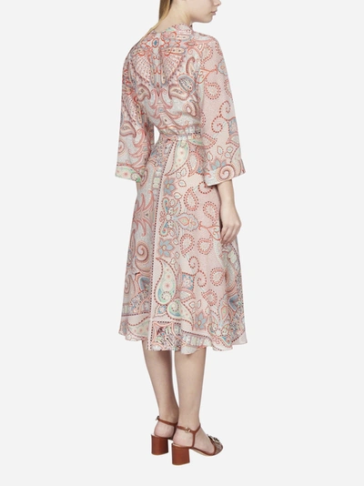 Shop Etro Paisley Print Midi Silk Wrap Dress