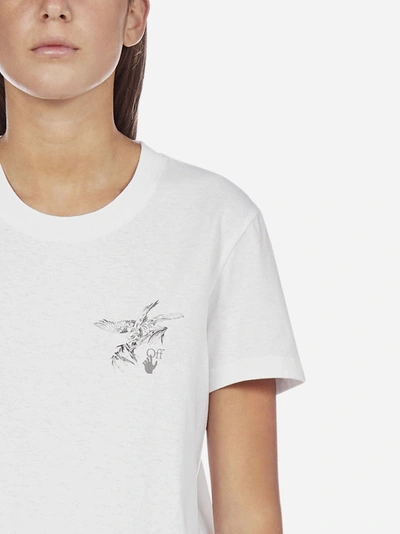 Shop Off-white Birds Reflective Cotton T-shirt
