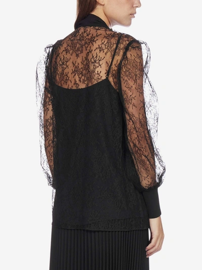 Shop Givenchy Pussy-bow Neck Lace Blouse