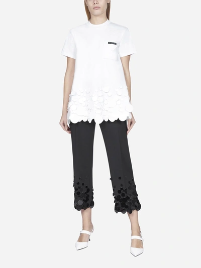 Shop Prada Pantaloni Cropped In Lana Stretch Con Paillettes Oversize