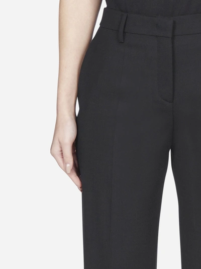 Shop Prada Pantaloni Cropped In Lana Stretch Con Paillettes Oversize