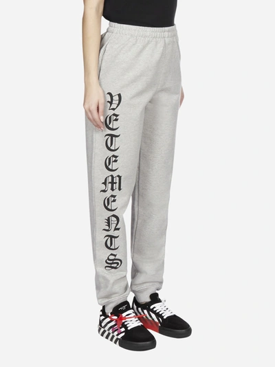 Vetements Gothic Logo Drawstring Sweatpants Grey | ModeSens