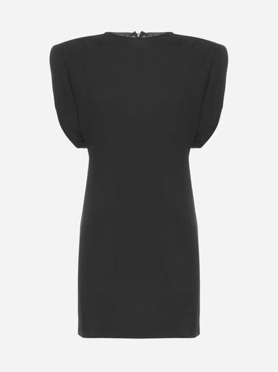 Shop Versace Sculptural Shoulder Viscose Dress