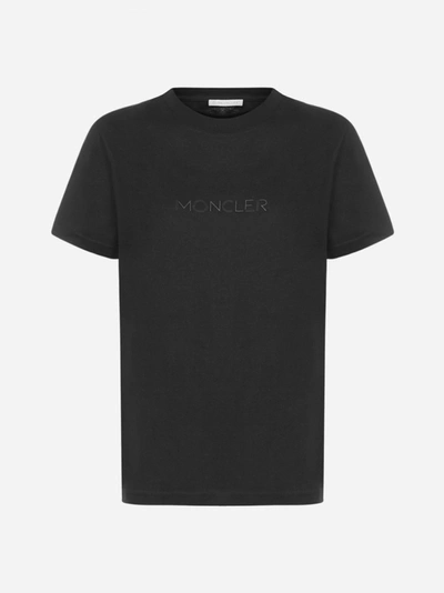 Shop Moncler Logo Cotton T-shirt