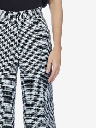 Shop Moncler Pantaloni Cropped In Misto Lana Pied-de-poule