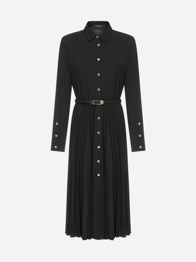 Shop Versace Belted Chemisier Midi Dress