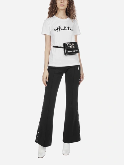 Off-white Script Logo Print T-shirt In White - Black