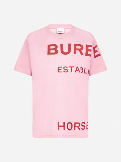Shop Burberry T-shirt Carrick In Cotone Con Logo E Scritte