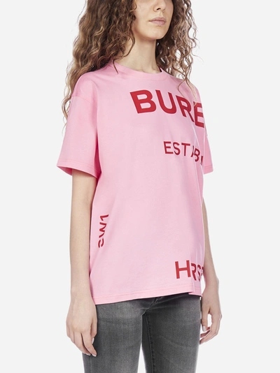 Shop Burberry T-shirt Carrick In Cotone Con Logo E Scritte