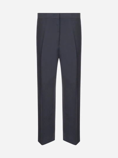 Shop Jil Sander Wool And Mohair Blend Cropped Trousers