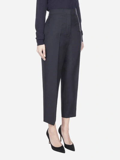 Shop Jil Sander Wool And Mohair Blend Cropped Trousers