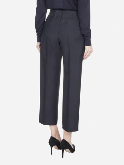 Shop Jil Sander Wool And Mohair Blend Cropped Trousers
