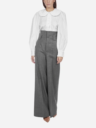 Shop Fendi Oversized Collar Cotton Shirt