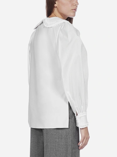 Shop Fendi Oversized Collar Cotton Shirt