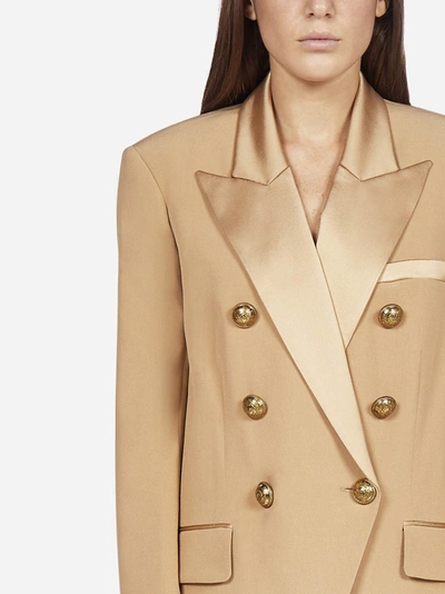 Shop Balmain Blazer Oversize Doppiopetto In Cady