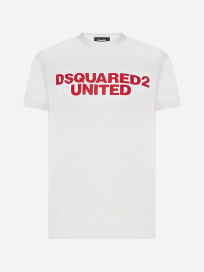 Shop Dsquared2 United Logo Cotton T-shirt