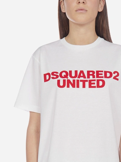 Shop Dsquared2 United Logo Cotton T-shirt