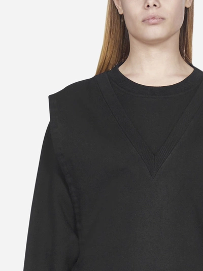 Shop Mm6 Maison Margiela Doubled-effect Cotton Sweatshirt