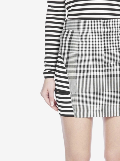 Shop Burberry Check Wool Blend Miniskirt