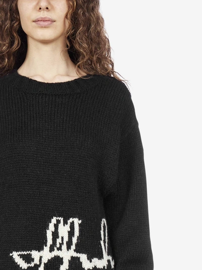 Shop Off-white Logo Intarsia Wool-blend Sweater