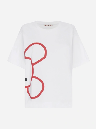 Shop Marni Mouse Logo Cotton T-shirt