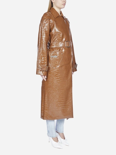 Shop Saks Potts Caliente Crocodile-effect Faux-leather Coat