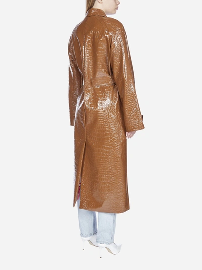 Shop Saks Potts Caliente Crocodile-effect Faux-leather Coat