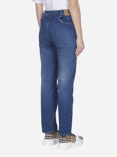 Shop Burberry Deconstructed Denim Jeans