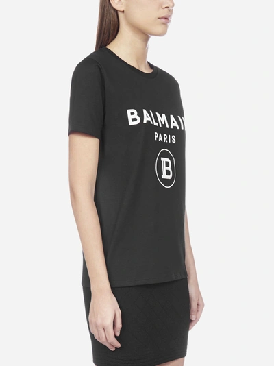 Shop Balmain Logo Cotton T-shirt