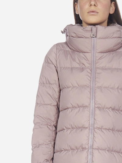 Shop Herno A-shape Chamonix Hooded Quilted Nylon Down Jacket