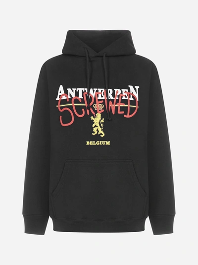 Shop Vetements Screwed Oversized Cotton Hoodie