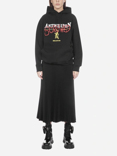 Shop Vetements Screwed Oversized Cotton Hoodie