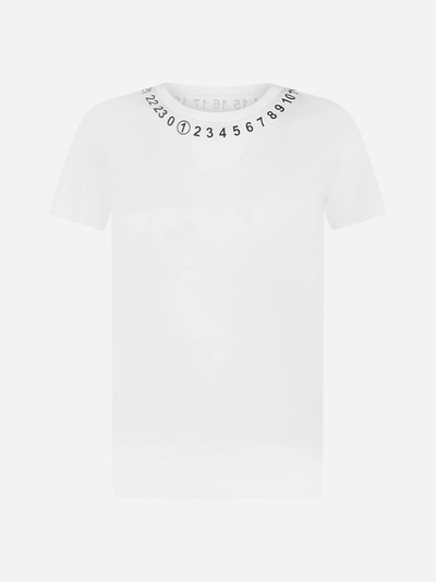 Shop Maison Margiela Numbers-logo Cotton T-shirt