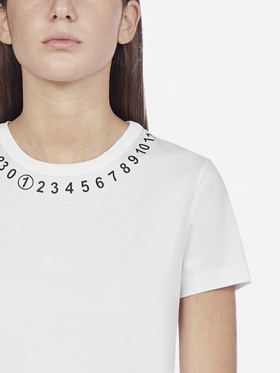 Shop Maison Margiela Numbers-logo Cotton T-shirt